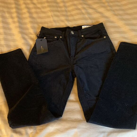 Rag & Bone NWT High Rise Black Velvet Skinny Pant. Size 26. - Picture 9 of 12